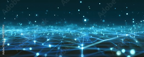 Abstract Backgrounds of Glowing Concepts Elevated Viewpoint in a Futuristic Virtual Space