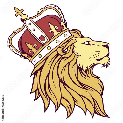 Lion head logo icon, lion face vector Illustration, on a isolated background, EPS