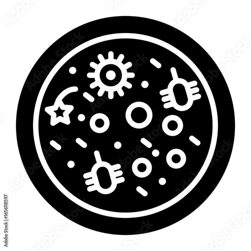 Bacteria Petri Dish Icon