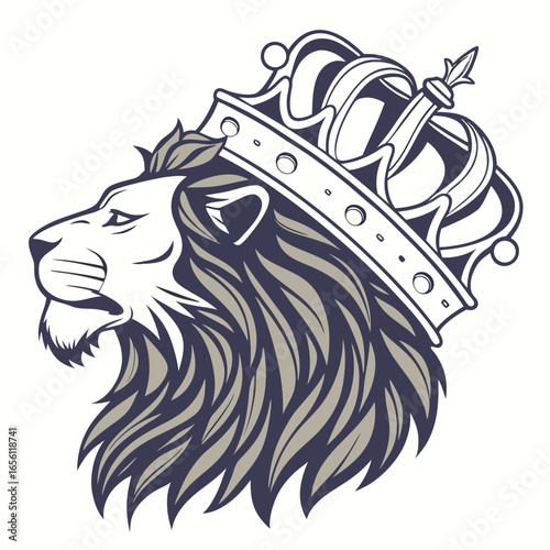 Lion head logo icon, lion face vector Illustration, on a isolated background, EPS