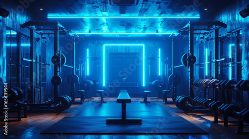 Modern gym interior with equipment