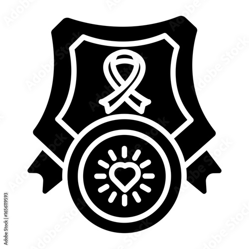 Cancer Ribbon Badge Icon