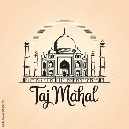 Jama Masjid silhouette in black color. Jama Masjid delhi black icon.
