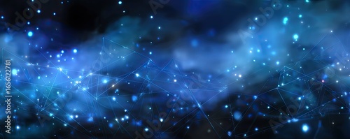 Blue Network Concepts Illuminating Digital Transformation in a Virtual Tech Environment Macro View