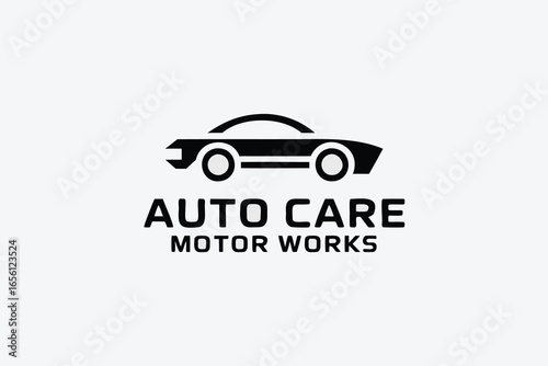 Automotive service emblem, vector logo for car workshop or garage business