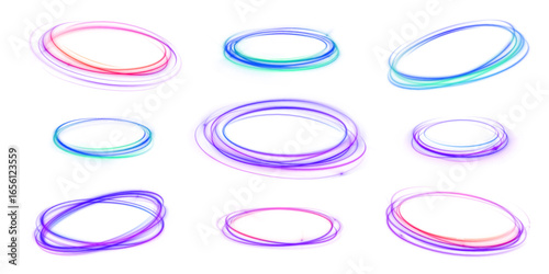 Motion swirl light blue line shine abstract ellipse effect background circle circular design digital energy flash frame futuristic