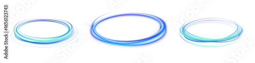 Circular design swirl blue light line shine abstract ellipse effect background digital energy flash frame futuristic motion