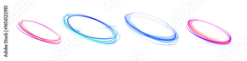 Vector swirl blue light line shine abstract ellipse effect background circle circular design digital energy flash frame futuristic