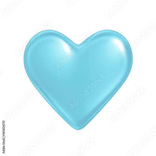 Heart-Shaped Water Droplet PNG — Transparent Blue Glossy Raindrop