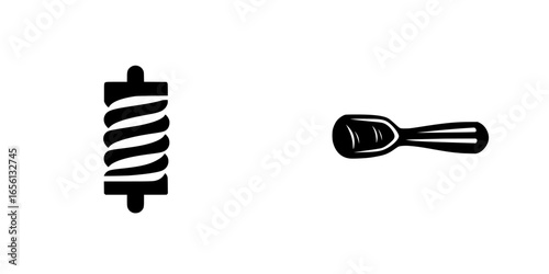 Rolling pin and scoop icons represent baking tools commonly used in kitchens during food preparation