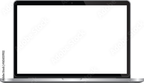 Blank laptop screen mockup vector illustration isolated on white background