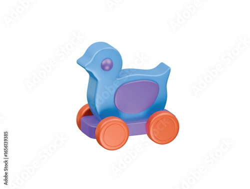 duck toy car icon 3d illustration render
