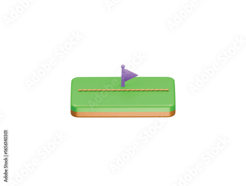 cricket boundary icon 3d illustration render