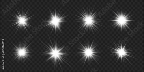 Star burst light white flare glow glowing bright transparent effect ray radiance shine shiny sparkle illumination overlay vector