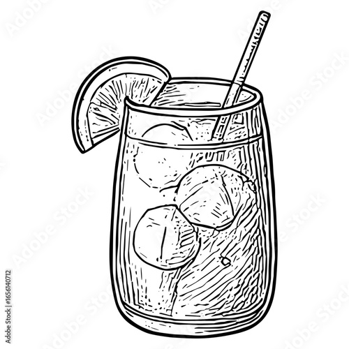 Rocks Glass with Straw