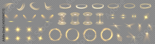 Beam ray glow sparkle light effect yellow flare line background star sun spark neon glare vector glistering flash particle