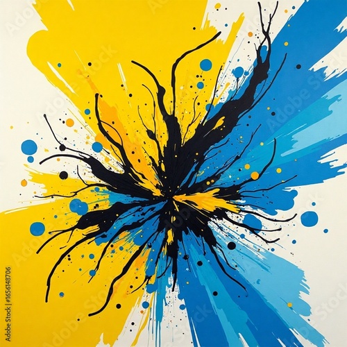 yellow and blue abstract background