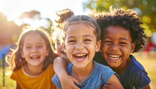 Children Playing Innocent Laughter