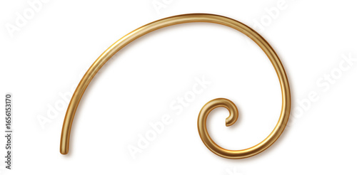 Golden ratio realistic 3d vector illustration. Fibonacci geometric shape isolated PNG