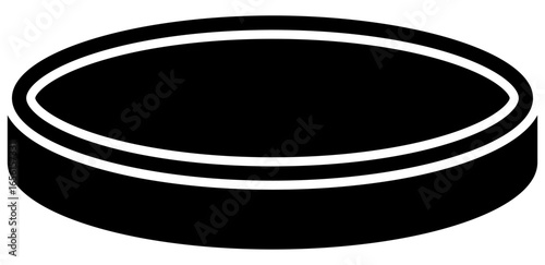 Black Silhouette Simple Coin from Front Bottom Side