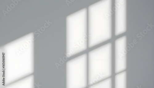 Window Shadow Casting on White Wall Background