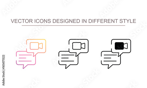 Video Chat icon design with white background stock illustration