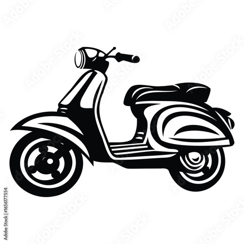 Motorcycle, Vector illustration of colorful scooters on a white background