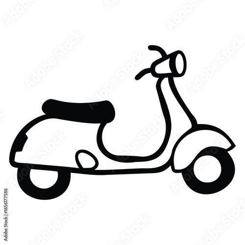 Motorcycle, Vector illustration of colorful scooters on a white background
