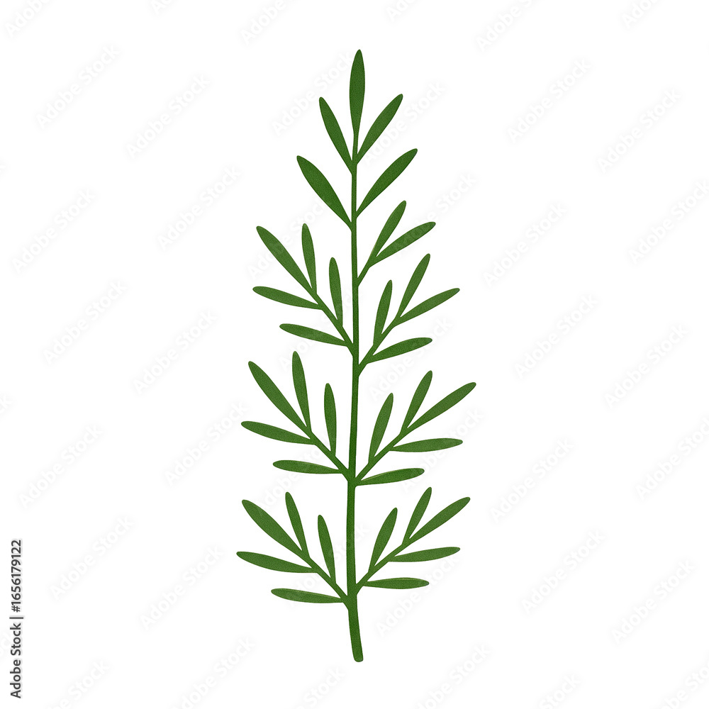 Fototapeta premium Green leafy branch showcasing nature's intricate patterns and designs