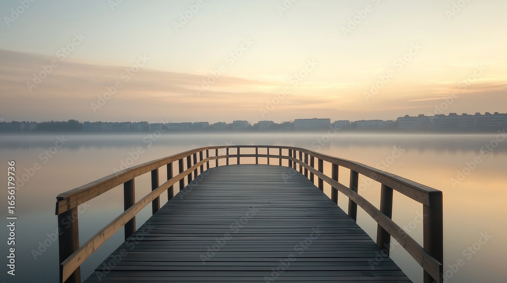 Fototapeta premium view of the bridge on the lake 