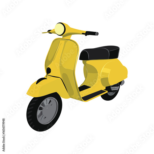 Motorcycle, Vector illustration of colorful scooters on a white background