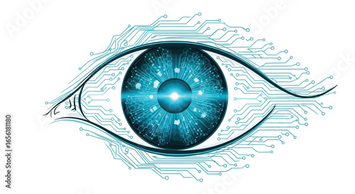 Cyber Eye Digital Vision, Futuristic Technology Illustration