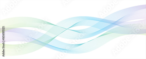 Abstract background of colored waves with smooth lines on a white background, design element