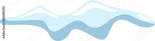 Puddle of water with melting snow is creating a wavy shape, ideal for representing the end of winter and the beginning of spring or the melting of glaciers due to climate change