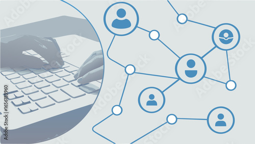 Abstract Illustration of Online Networking and Communication.