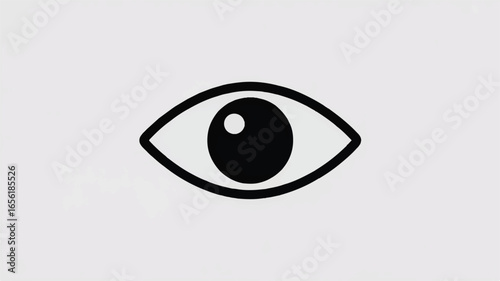 Eye Icon on White Background Minimalist Design Concept Vision and Perception Symbol Focus and Attention Awareness and Observation Graphic Illustration