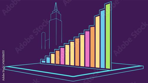 Colorful Bar Graph Representing Business Growth and Success.