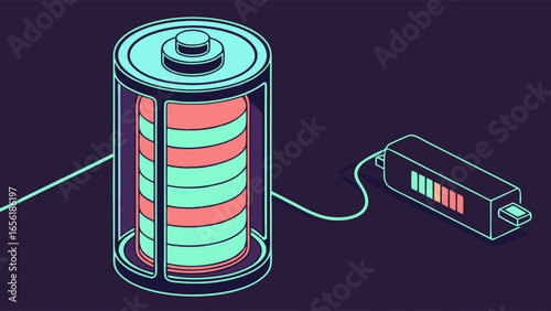 Colorful Battery with Charging Indicator.
