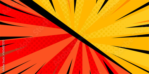 Retro Comic Background Effects versus Background Effects. separated by a black line, signifying difference and competition. Design illustration.