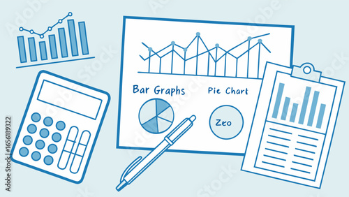 Handdrawn Business and Financial Analysis Illustration.