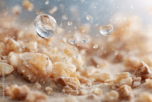 Musk natural resin-like texture, photorealistic close-up, perfume ingredient.