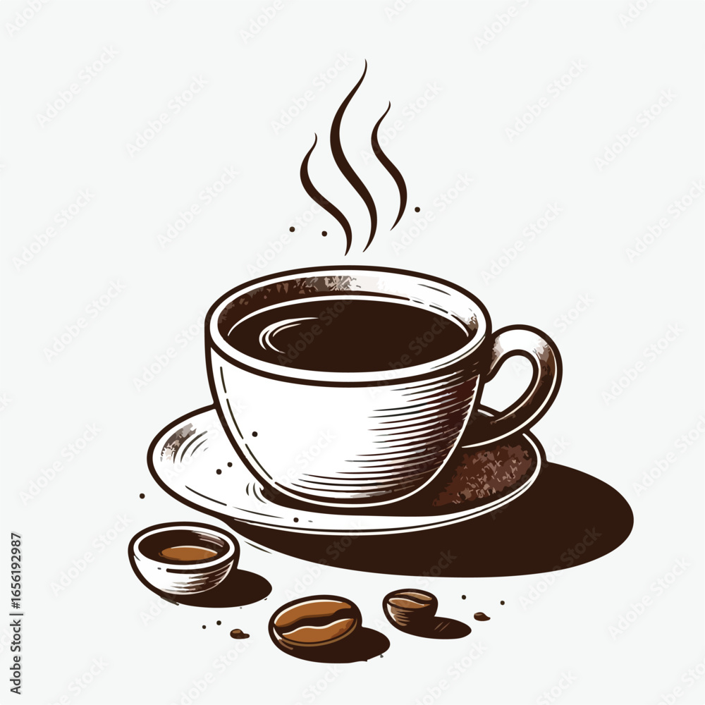 Obraz premium Vector image of a coffee cup
