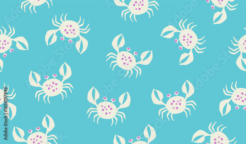 Cute crabs pattern background vector design