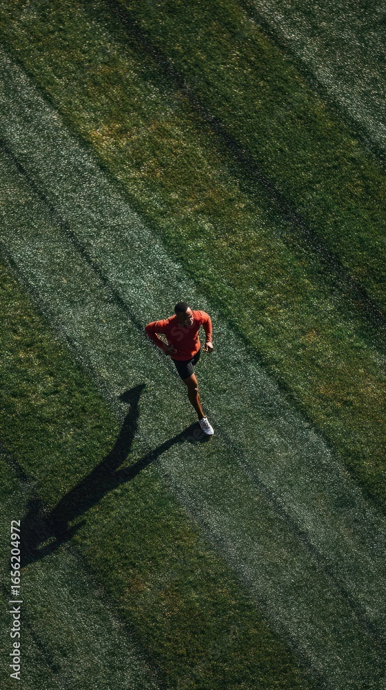 Fototapeta premium Running player field outdoors athlete.