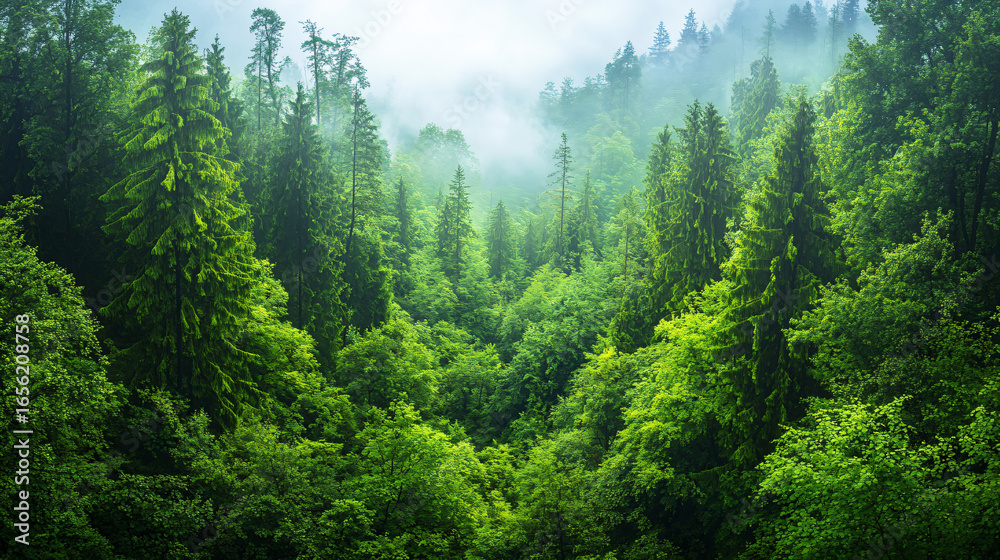 Fototapeta premium Dramatic clouds with mountain and tree in the morning shot. Nature and travel concept. 