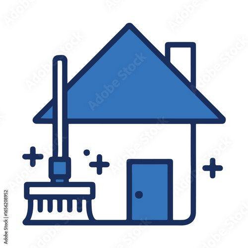Home Cleaning Service Icon Vector Illustration