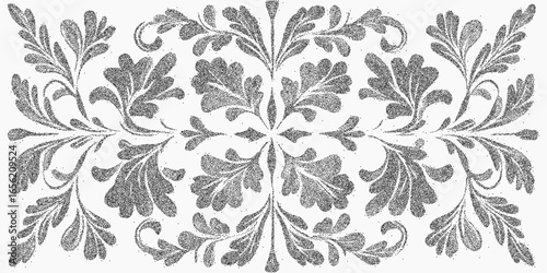 Vintage pattern. Ink figure with spray grain, dusty shading and speckled paper noise. Worn threshold and retro grit.