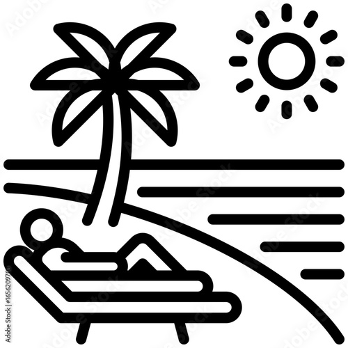Vacation icon isolated on white background. vector illustration icon for retirement plan and other business