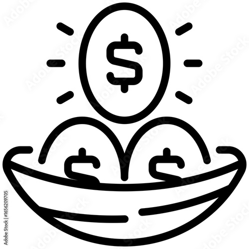 nest egg icon isolated on white background. vector illustration icon for retirement plan and other business