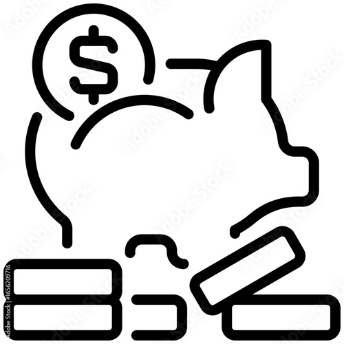 savings icon isolated on white background. vector illustration icon for retirement plan and other business